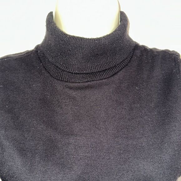 Vintage Outbrook black ribbed turtleneck dickie layer top with armholes - Picture 2 of 5